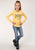 Roper Girls Kids Yellow Poly/Rayon Black Longhorn L/S T-Shirt