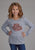 Roper Kids Girls Cowboy Hat Heart Grey Poly/Rayon L/S T-Shirt