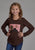 Roper Kids Girls Cactus Moon Brown Poly/Rayon L/S T-Shirt