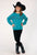 Roper Girls Fringe Turquoise 100% Cotton Sweatshirt