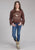 Roper Kids Girls American Cowgirl Brown 100% Cotton Fringe Sweatshirt