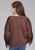 Roper Kids Girls American Cowgirl Brown 100% Cotton Fringe Sweatshirt