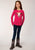 Roper Girls Red Poly/Rayon Floral Cow L/S T-Shirt