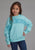 Roper Kids Girls Fleece Fringe Turquoise 100% Cotton L/S Sweatshirt