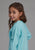 Roper Kids Girls Fleece Fringe Turquoise 100% Cotton L/S Sweatshirt