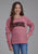 Roper Kids Girls Raw Edge Cowgirl Pink 100% Cotton Sweatshirt