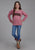 Roper Kids Girls Raw Edge Cowgirl Pink 100% Cotton Sweatshirt