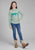 Roper Kids Girls Walking The Horse Aqua/Cream 100% Cotton Hoodie