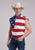 Roper Mens American Flag Red/Blue 100% Cotton S/L Shirt