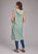 Roper Womens Hooded Sleeveless Aqua/Cream 100% Cotton Cardigan Sweater