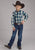 Roper Kids Boys 2183 Contrast Dobby Blue/White 100% Cotton L/S Shirt