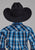 Roper Kids Boys Aztec Dobby Blue 100% Cotton L/S Shirt