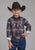 Roper Kids Boys 2176 Arrow Dobby Brown/Orange 100% Cotton L/S Shirt