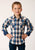 Roper Boys Plaid West Blue 100% Cotton L/S Shirt