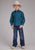 Roper Youth Boys 2350 Diamond Print Blue 100% Cotton L/S Shirt