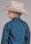 Roper Youth Boys 2350 Diamond Print Blue 100% Cotton L/S Shirt