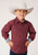 Roper Kids Boys Texture Diamond Print Red 100% Cotton L/S Shirt