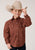 Roper Boys Kids Brown 100% Cotton Arrow Geo L/S Shirt XS