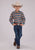 Roper Kids Boys Mini Aztec Stripe Brown/Blue 100% Cotton L/S Shirt