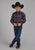 Roper Kids Boys Pop Color Aztec Grey 100% Cotton L/S Shirt