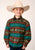 Roper Boys Kids Green/Brown 100% Cotton Ombre Aztec L/S Stripe Shirt