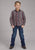 Roper Kids Boys 2178 Winter Aztec Black/Red 100% Cotton L/S Shirt