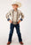 Roper Kids Boys Desert Stripe Brown 100% Cotton L/S Shirt