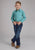 Roper Kids Boys 2250 Four Point Foulard Turquoise Cotton Blend L/S Shirt