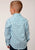 Roper Kids Boys Turquoise Medallion Blue 100% Cotton L/S Shirt