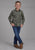 Roper Kids Boys Oak Paisley Brown 100% Cotton L/S Shirt
