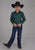 Roper Kids Boys Vintage Paisley Green 100% Cotton L/S Shirt
