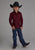 Roper Kids Boys Stretch Diamond Red Cotton Blend L/S Shirt