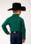 Roper Boys Solid Black Fill Green 100% Cotton L/S Shirt