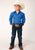 Roper Boys Kids Blue 100% Cotton Snap L/S Western Shirt