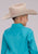 Roper Kids Boys 2509 Stretch Poplin Turquoise Cotton Blend L/S Shirt