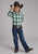 Roper Kids Boys Taos Ombre Plaid Brown 100% Cotton L/S Shirt