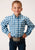 Roper Kids Boys New Stretch Check Blue Cotton Blend L/S Shirt