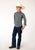 Roper Boys Kids Black 100% Cotton Diamond Star Geo BD L/S Button Shirt