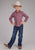 Roper Kids Boys Stretch Medallion Paisley Red Cotton Blend Btn L/S Shirt