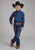 Roper Kids Boys 2249 Black Fill Blue 100% Cotton Btn L/S Shirt