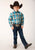 Roper Boys Sandy Turquoise Plaid Blue 100% Cotton L/S Shirt