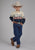 Roper Kids Boys Open Range Border Blue 100% Cotton L/S Shirt