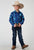 Roper Kids Boys 1907 Hawaiian Ombre Blue 100% Cotton L/S Shirt