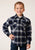 Roper Boys Unlined Plaid Blue 100% Cotton L/S Shirt