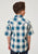 Roper Kids Boys 1892 Arrow Dobby Blue 100% Cotton S/S Shirt