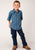Roper Kids Boys 1486 Mini Aztec Blue 100% Cotton S/S Shirt