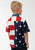 Roper Kids Boys USA Flag White/Blue 100% Cotton S/S Shirt