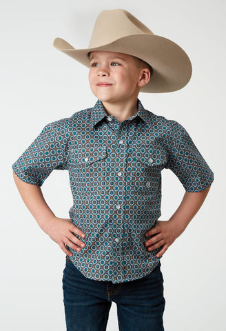 Roper Boys Frontier Foulard Multi-Color 100% Cotton S/S Shirt