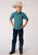 Roper Boys Teal 100% Cotton Foulard S/S Button Shirt