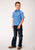 Roper Boys Kids Blue 100% Cotton Cottage Foulard BD S/S Button Shirt